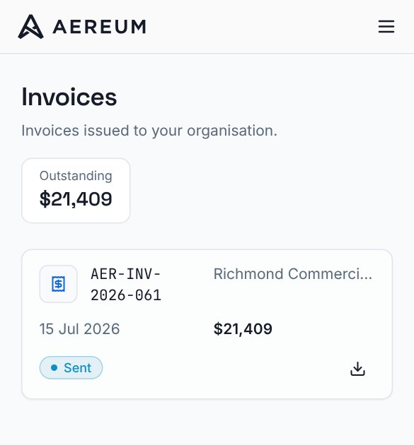 The same client portal on a phone.